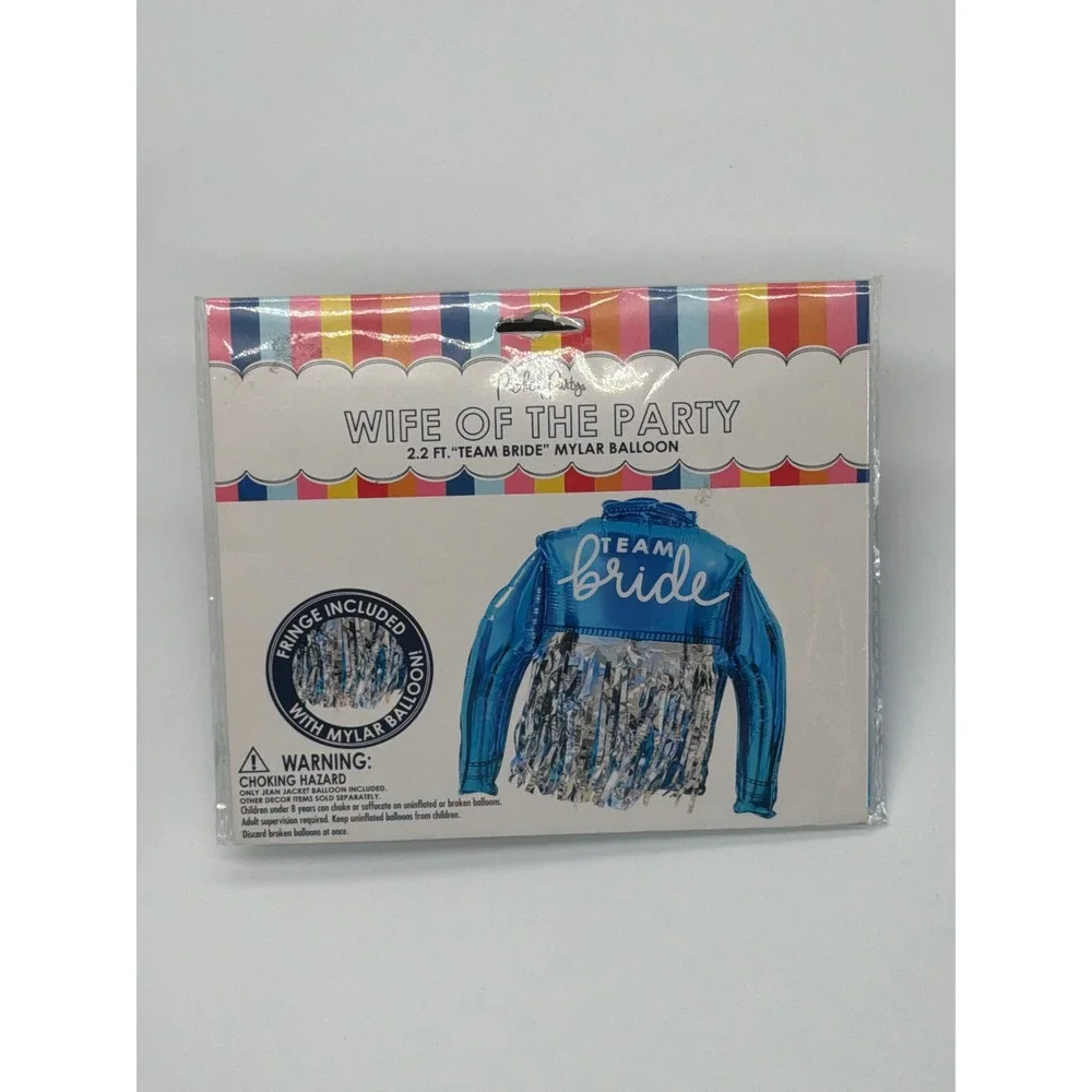 Packed Party Wife of the Party 2.2 FT Team Bride Denim Jacket Mylar Balloon NEW
